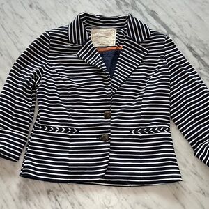 ANTHROPOLOGIE Navy Stripe Jacket Size Small